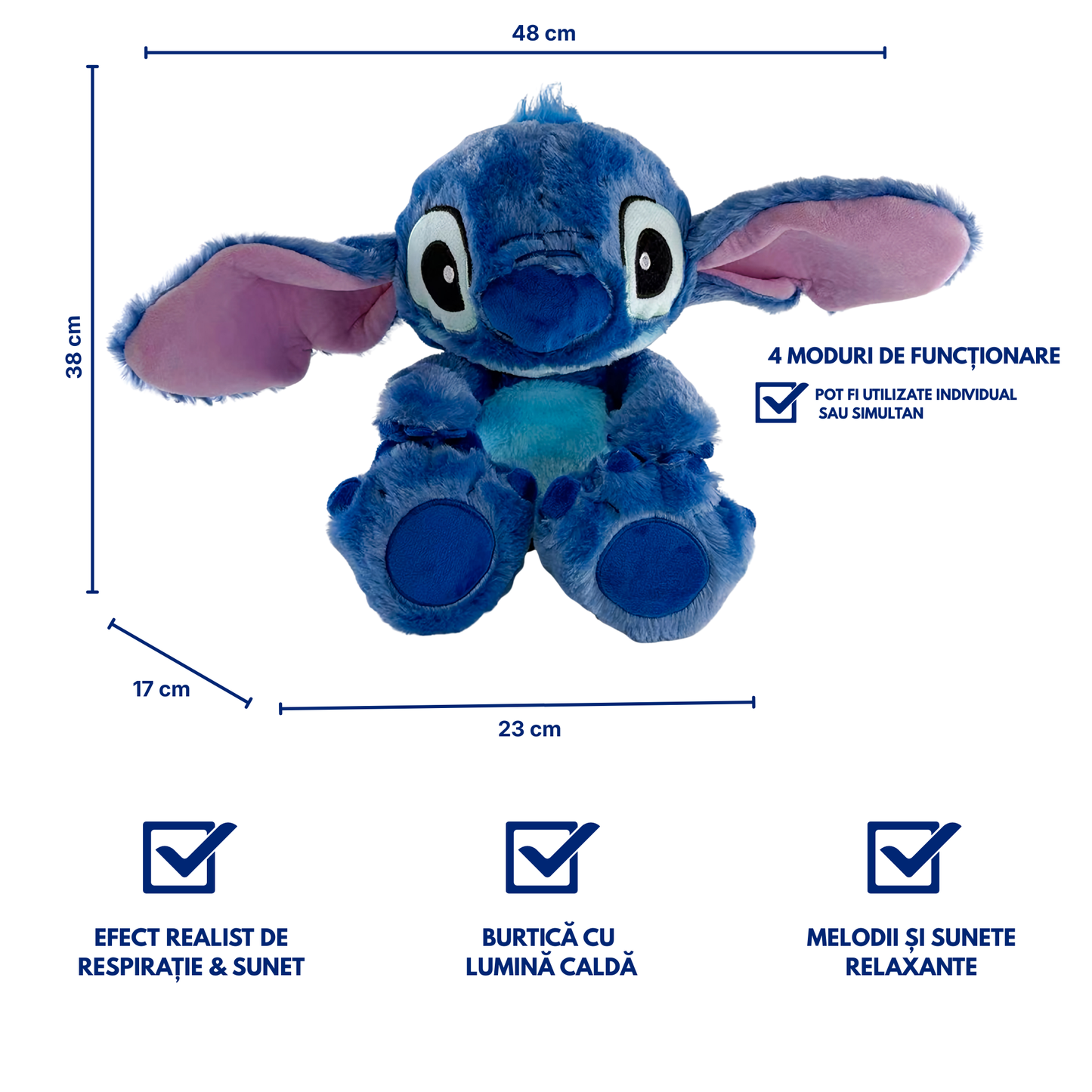 Jucărie Interactivă Premium XL 40 cm – Efect de respirație și lumină