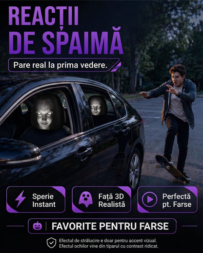 Husă Tetieră Auto Fantomă Horror, Set 2 buc.