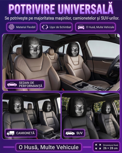 Husă Tetieră Auto Fantomă Horror, Set 2 buc.